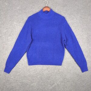 GAP Womens Purple Ribbed Mock Neck Pullover Sweater Size Small Cobalt